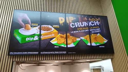 menu board digital chez Subway France